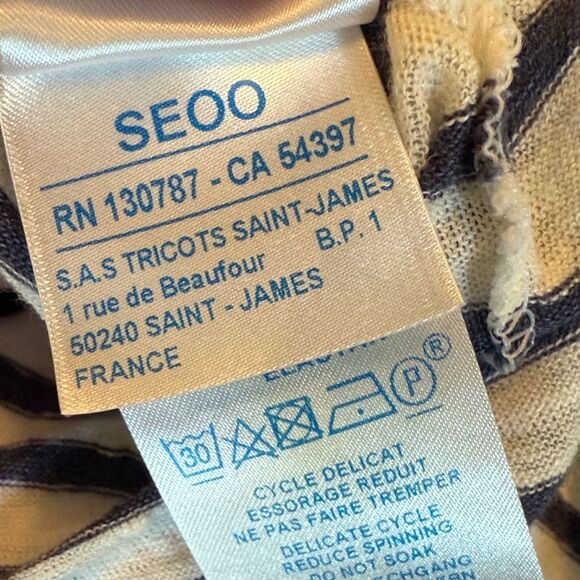 Saint James x Jenni Kayne Classic Striped Long Sleeve Top boatneck linen size  M - Picture 9 of 13